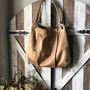 GIANI BERNINI Tan Leather Shoulder Bag Purse